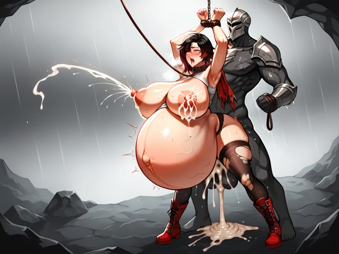 Skinny, Pussy Juice, Raining Hentai AI Porn