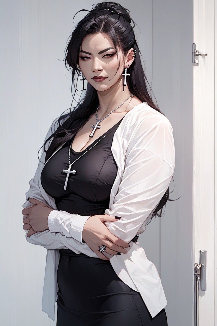 A Cool Woman, A Arrogant, Goth Фурри AI порно