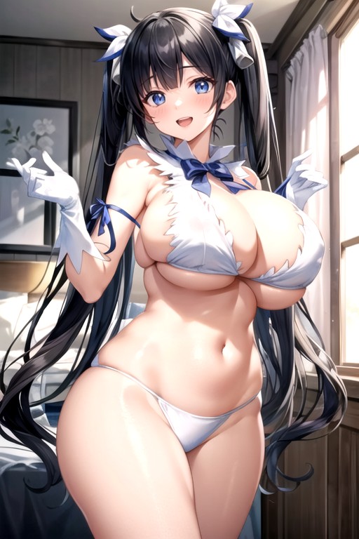 Bikini, Hestia (danmachi), Massive Breast Hentai AI Porn