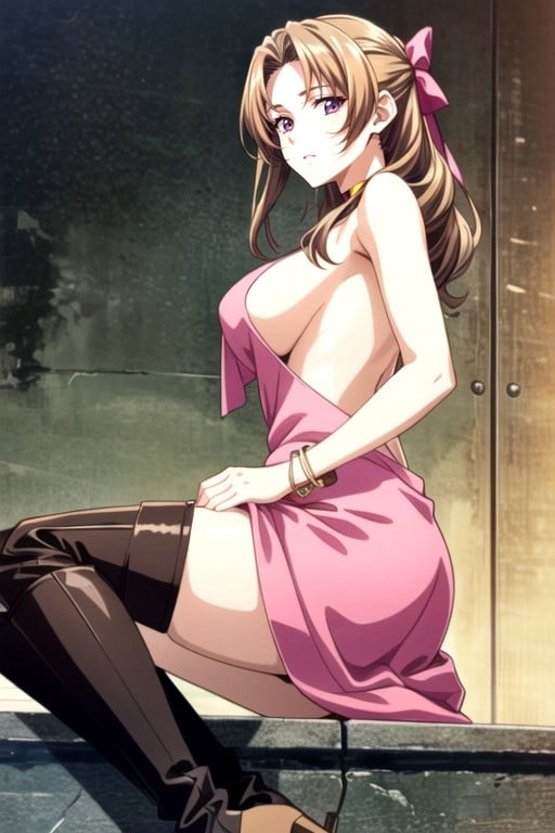 Elbow Bra, Aerith (final Fantasy), Screencap Hentai IA pornografia