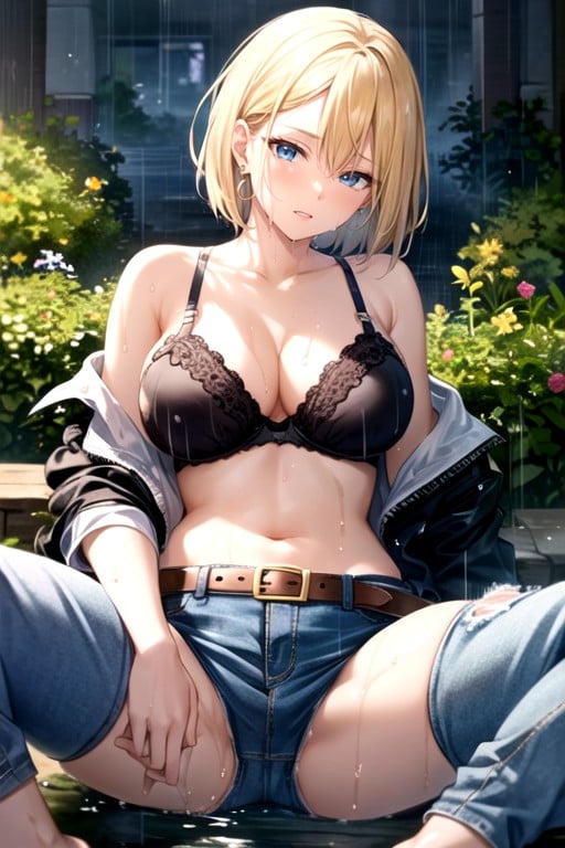 Vêtements Mouillés, Android 18 (dragon Ball Z), DéboutonnéPorno IA Hentai