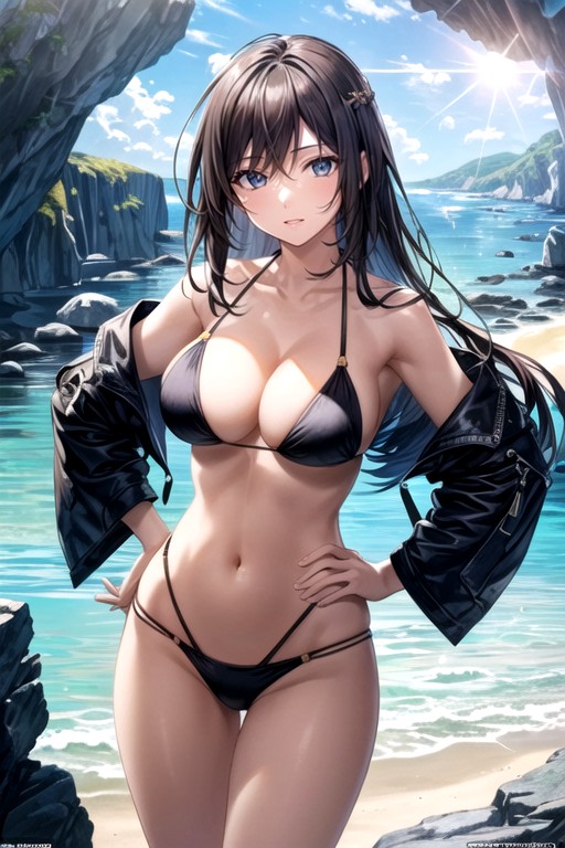 Soft Light, Hands On Hips, Beach Hentai AI Porn