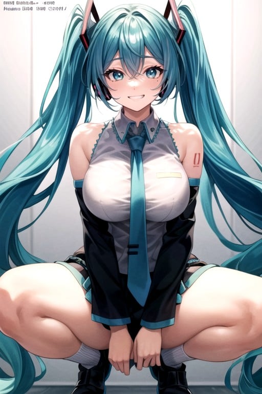 Grinning, Hatsune Miku, Large Breast AI Porn