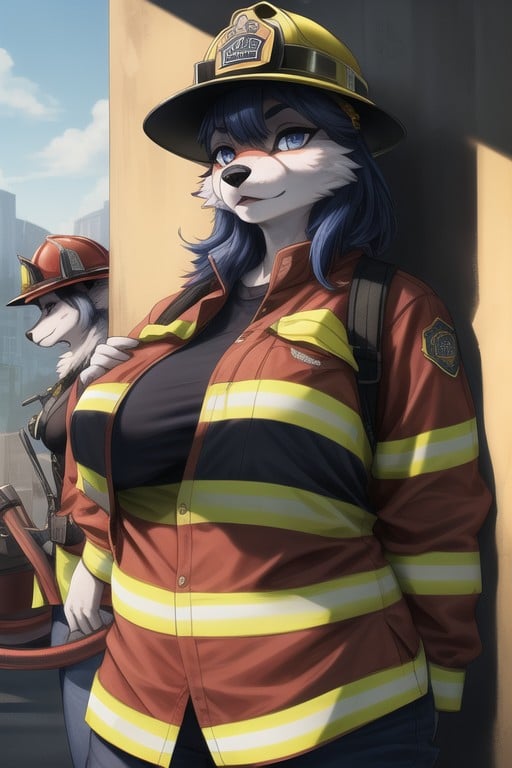 Soft Light, Thick, Firefighter Furry AI Porn