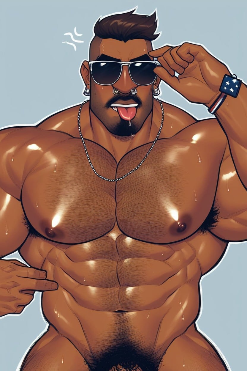 Bara Tits, Chest Hair, Bored AI Gay Porn
