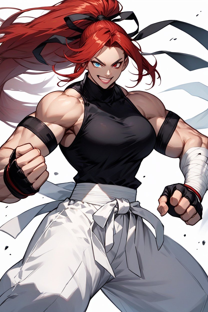 White Pants, Baggy White Martial Arts Pants, Black Armbands AI Porn