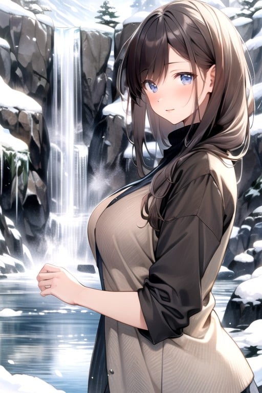 Cascade, Serrer Les Seins, Il NeigePorno IA Hentai