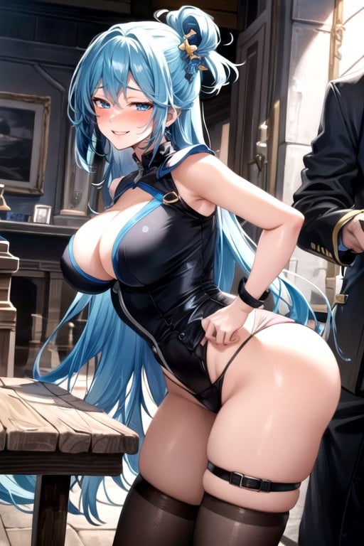 Espiègle, Se Pencher, Aqua (konosuba)Porno IA Hentai