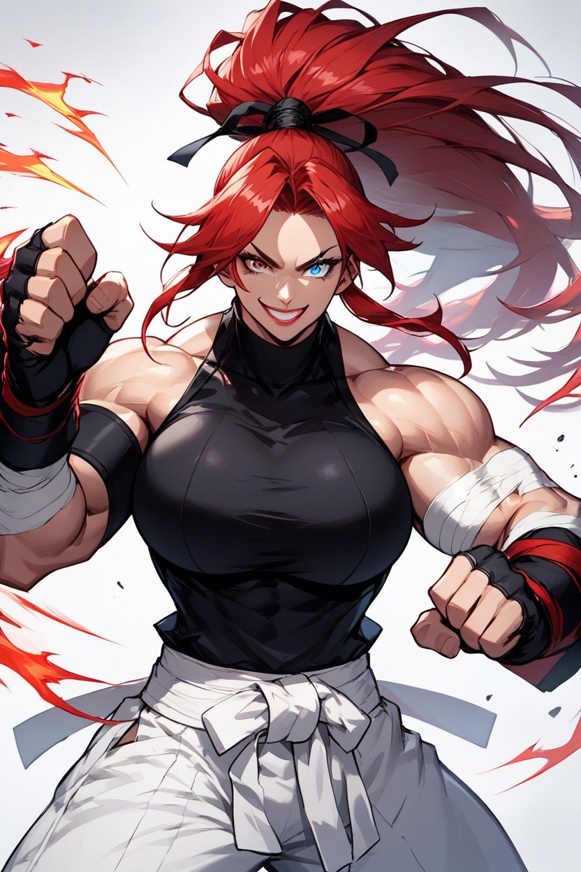 Gigantic Arms, Beautiful Face, Red HairヘンタイAIポルノ