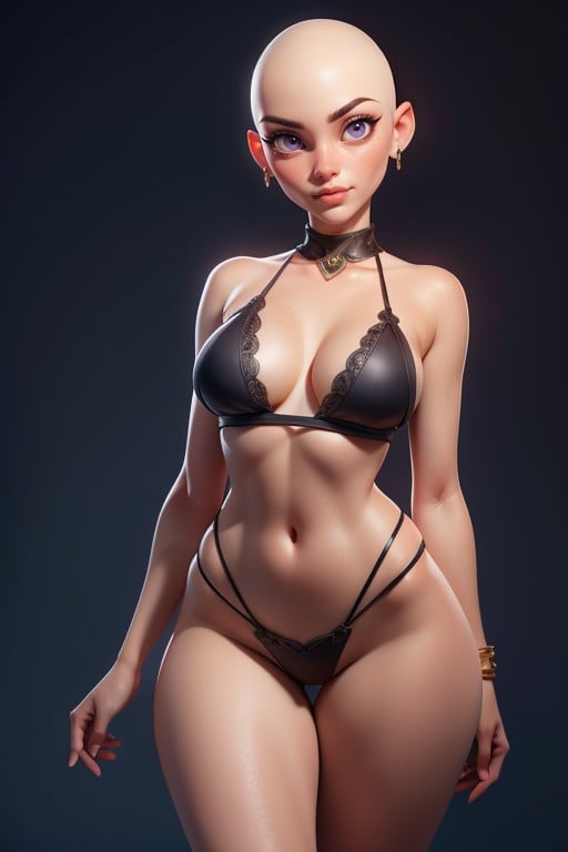 Smooth Bald Head, Bald Head, Thick Thighs AI Porn