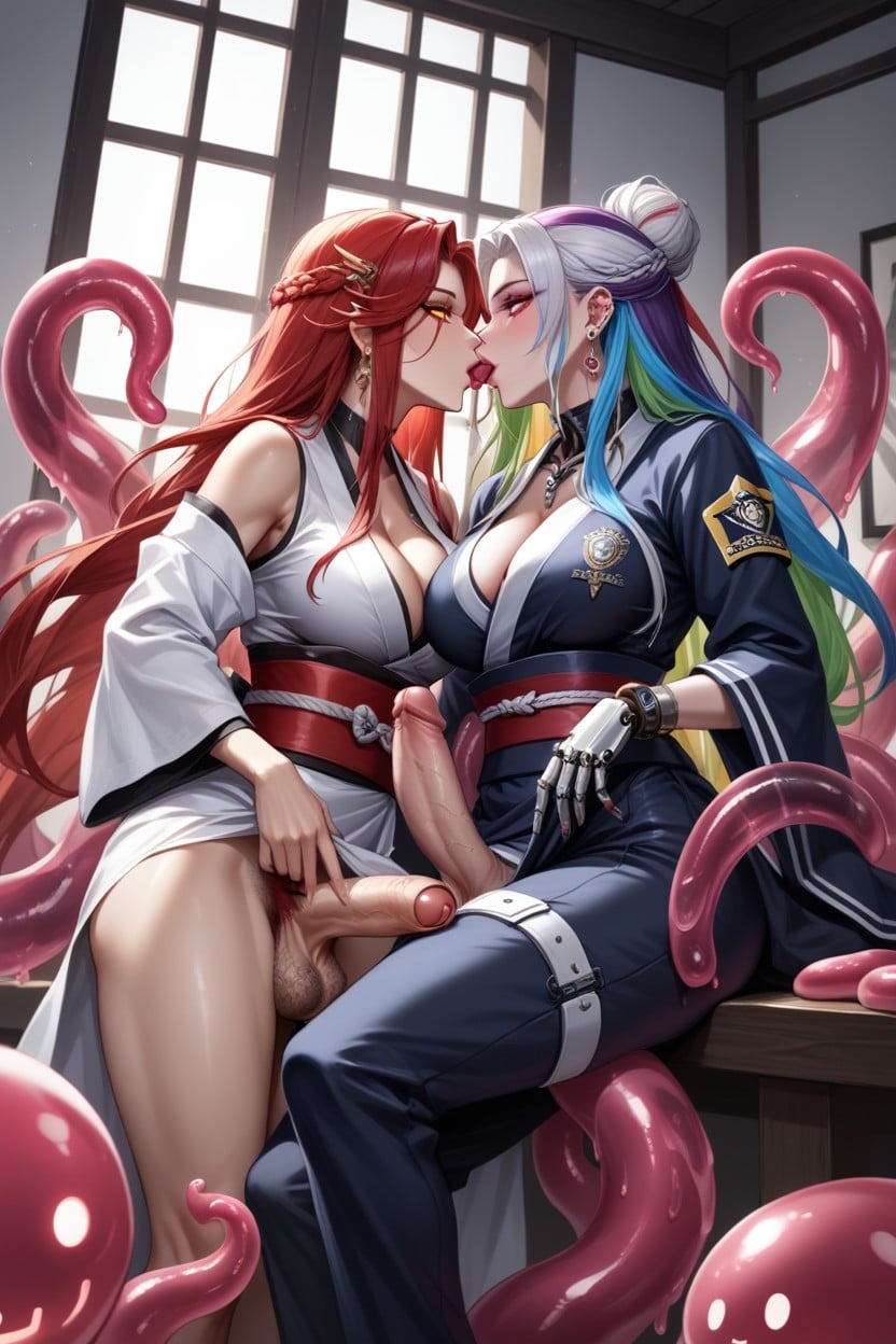 Uncut, Groping, Ball Piercings Hentai AI Porn