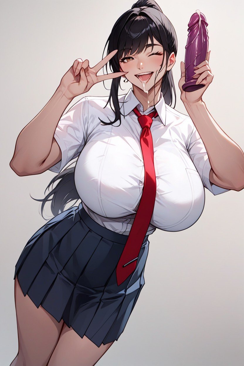 School Skirt, White Uniform, CoreanoPorno AI