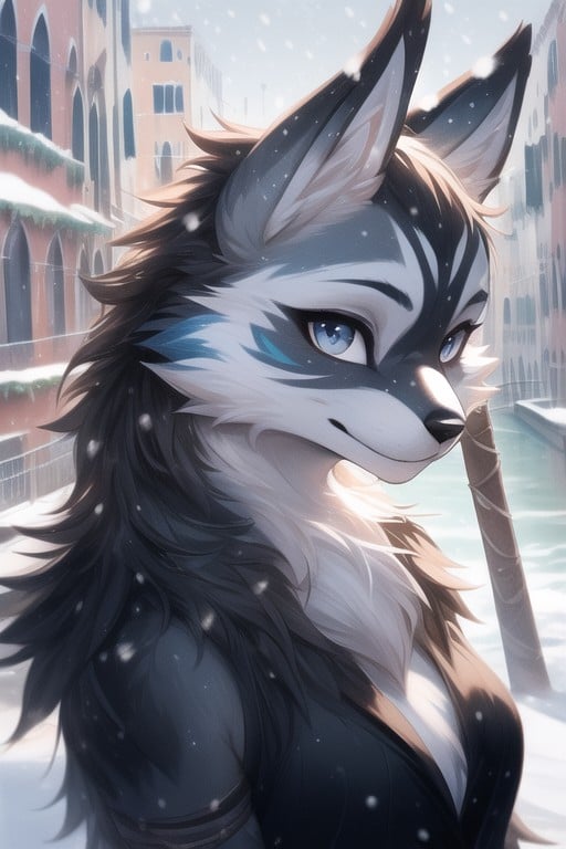 Venice, Close Up, Snowing Furry AI Porn