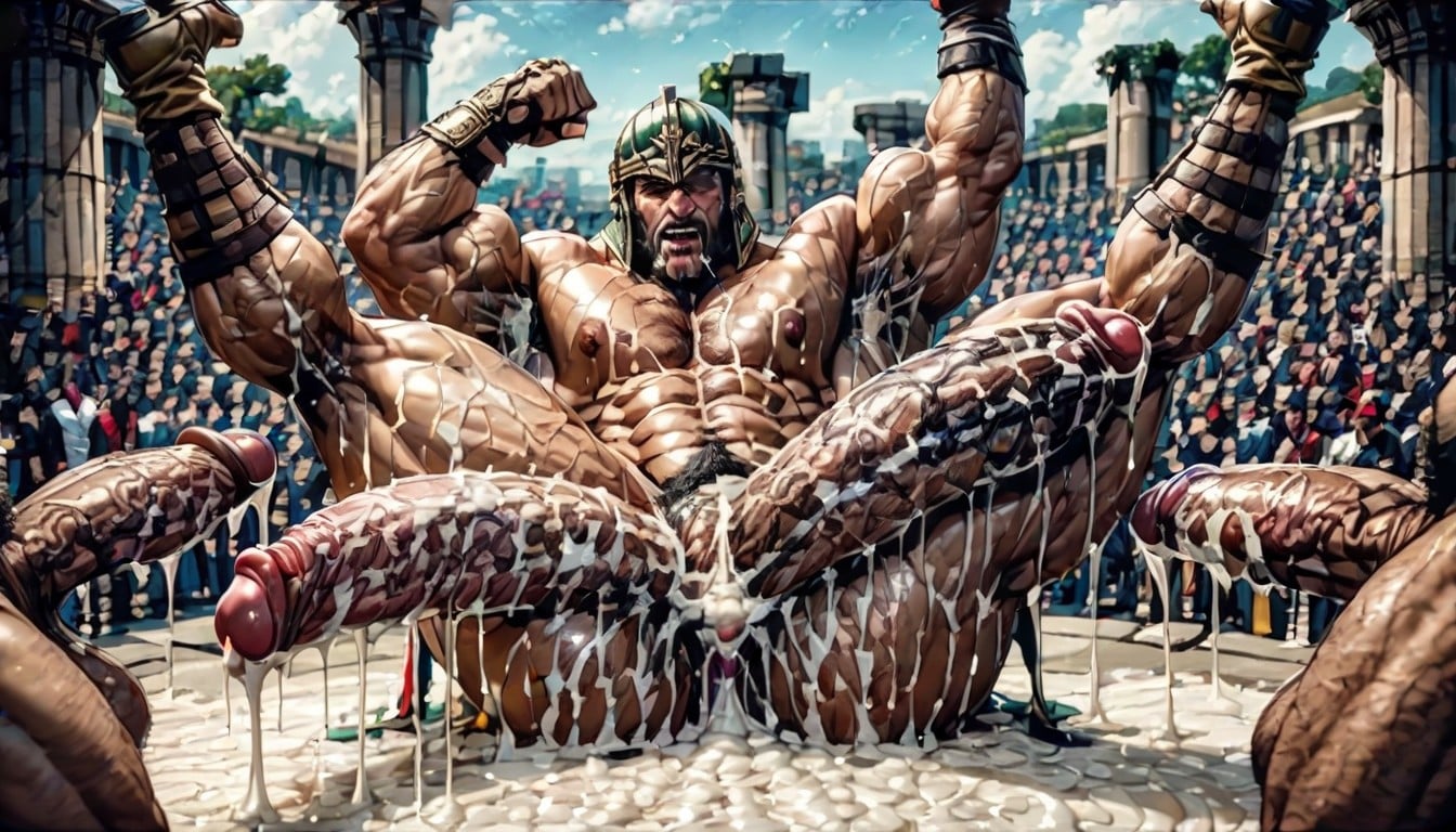 Triple Penetration, Greasy And Sweaty Bodies, Excessive Cum AI Gay Porn