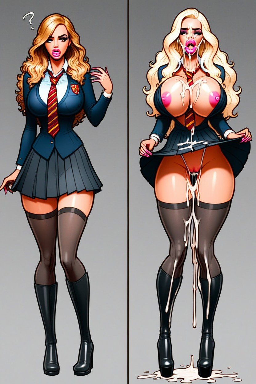 Transformation Breasts, 風になびく髪, Hermione GrangerAIポルノ