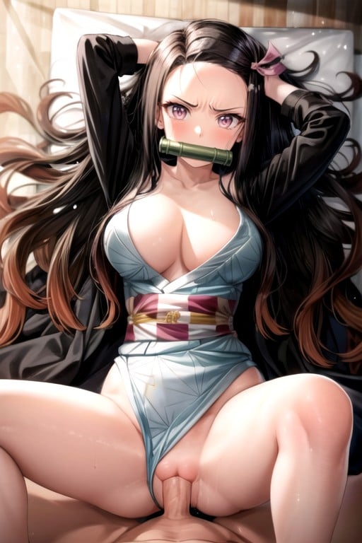 Missionário, Peito Pequeno, Nezuko (demon Slayer) Pornografia de IA