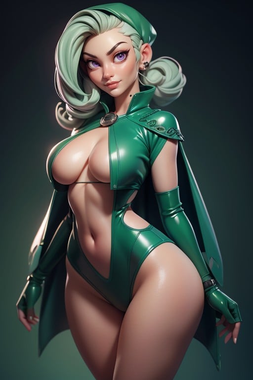 Bikini, Sexy Smug Expression, Green LatexKI Porno