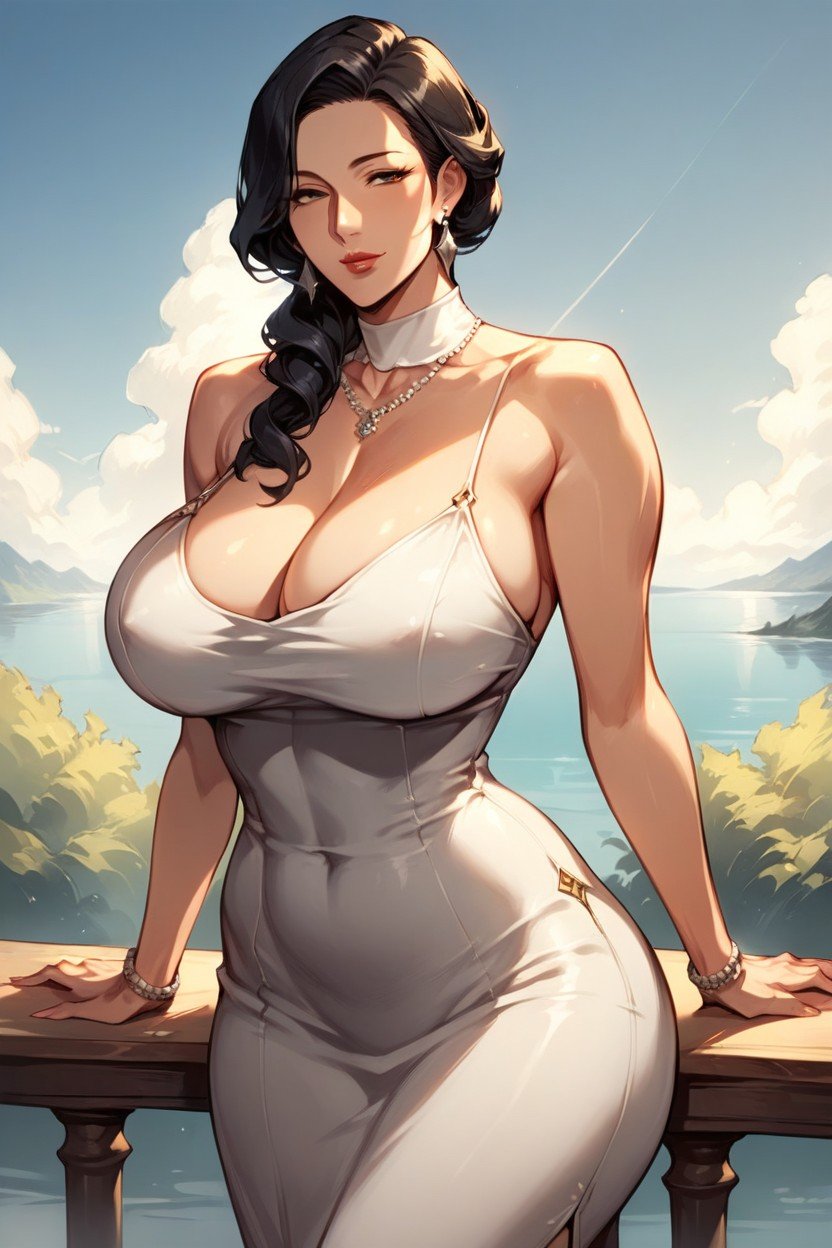 Front View, Large Breasts, Straight HairAI黄片