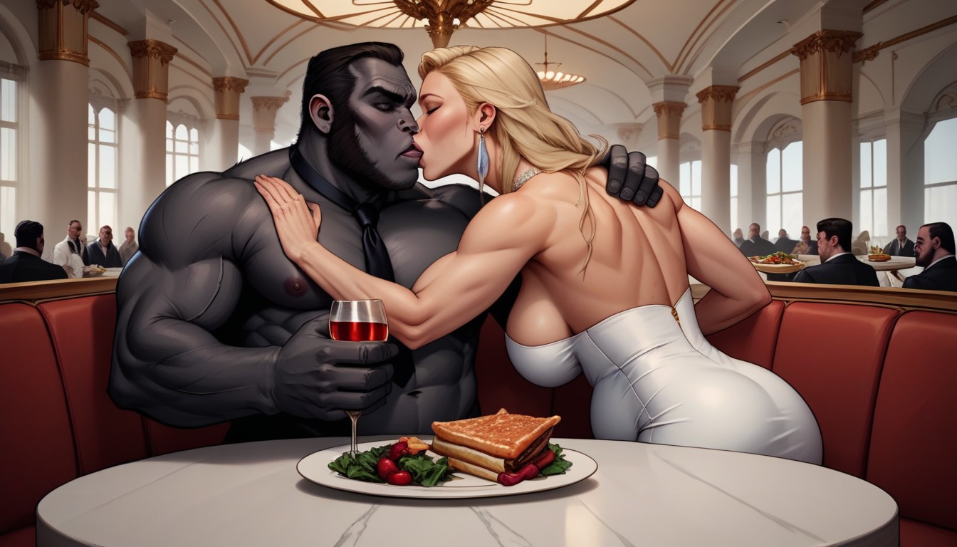 Nude, Breasts, Restaurant AI Gay Porn