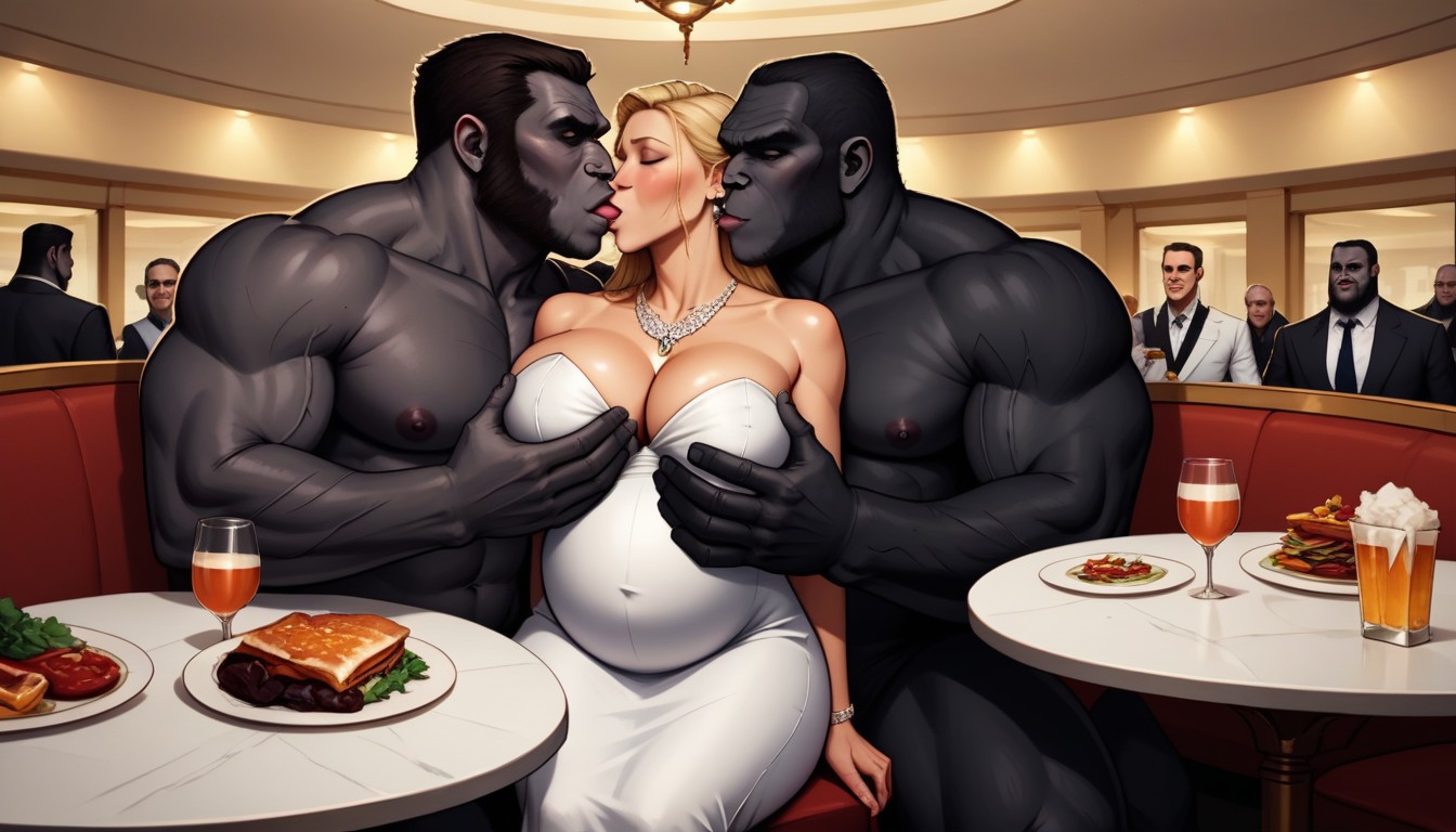 Gorilla Gigantic Balls, Many People Watching, Elegant AI Gay Porn