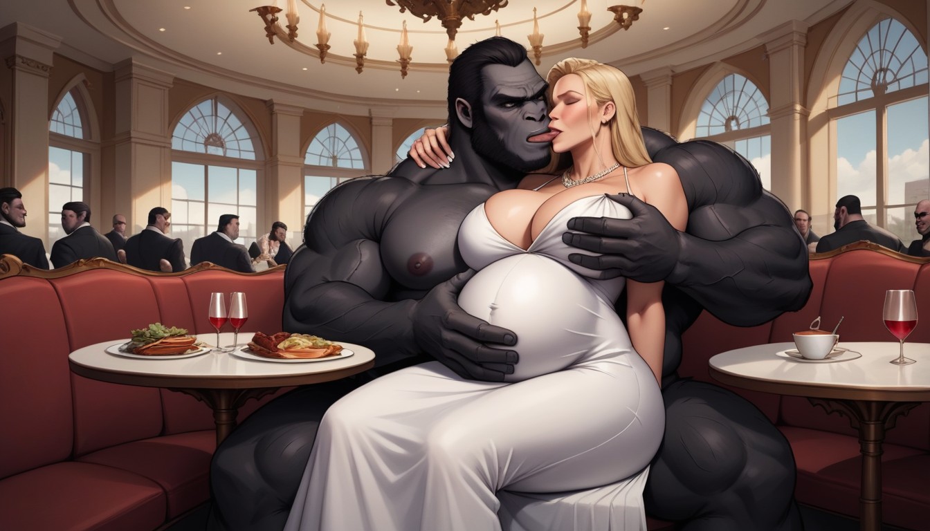 Gorilla Huge Arms, Gorilla Huge Hands, Gorilla Brown Hair AI Gay Porn