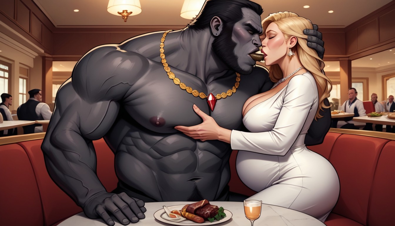 Necklace, Dinner, Sitting On Lap AI Gay Porn
