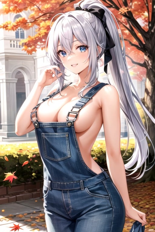 Fall Leaves, Silver Hair, PonytailKI Porno