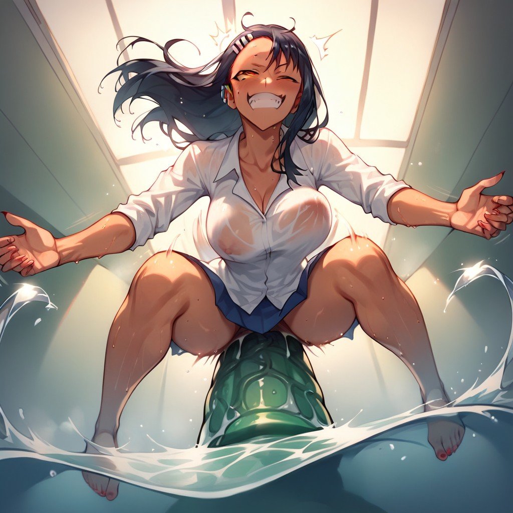 Nagatoro, Bouncing Lines, High Resolution High Detailed Hentai AI Porn