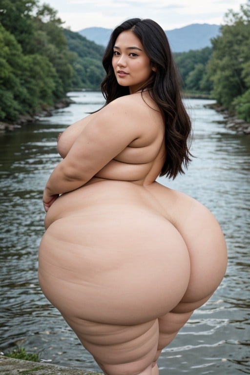 Extremely Large Ass, River, Ssbbw Shemale AI Porn