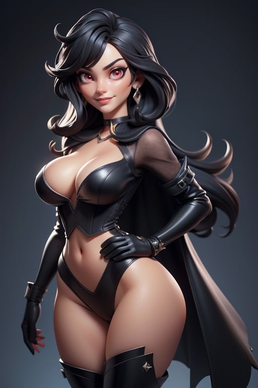 丁字褲, Long Straight Black Hair, Sexy Menacing SmileAI黃片