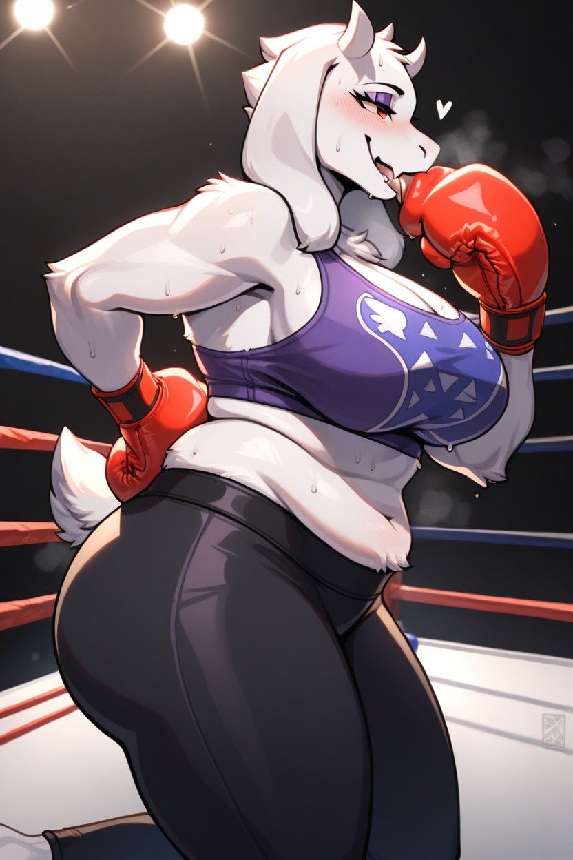 Smug Expression, Thick, Boxing Gloves Furry AI Porn