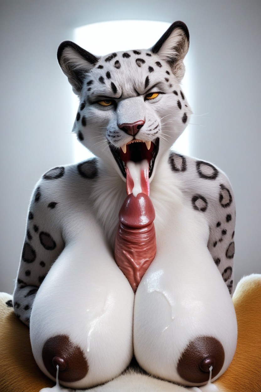 Dark Nipples, Photorealism, Shows Tongue Furry AI Porn