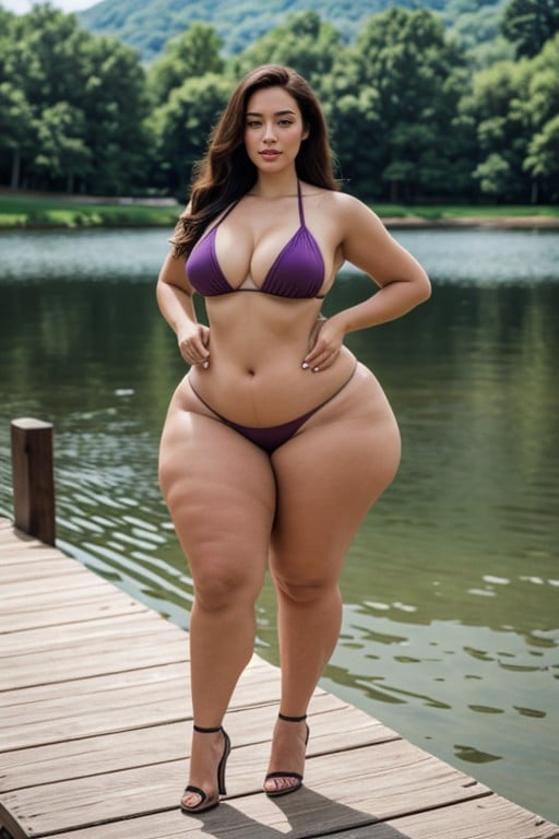 Hourglass Figure, Big Lips, Looking At Viewer Shemale AI Porn