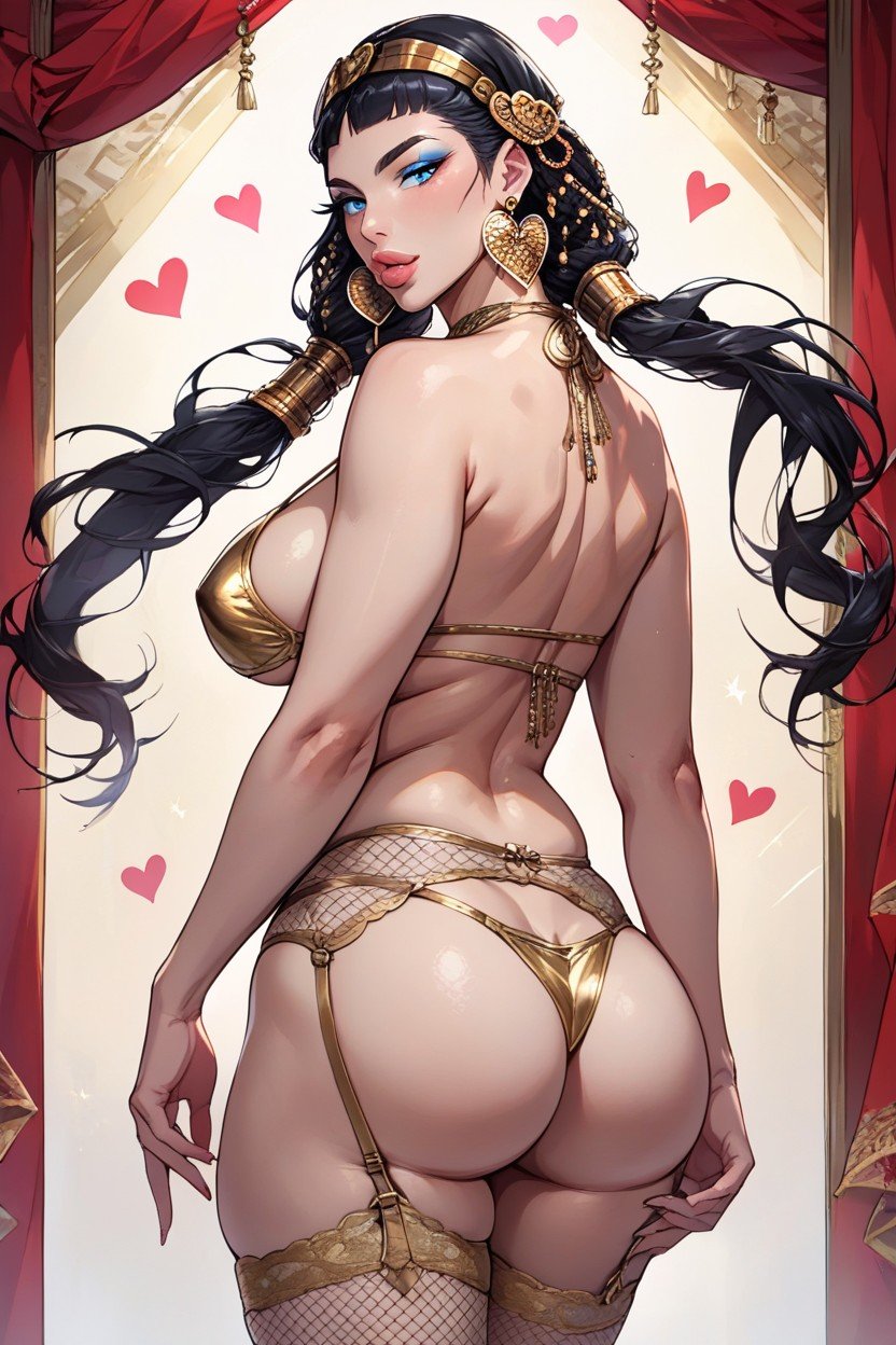 Gold Fishnet Bikini, Pretty Makeup, AncientAI黄片