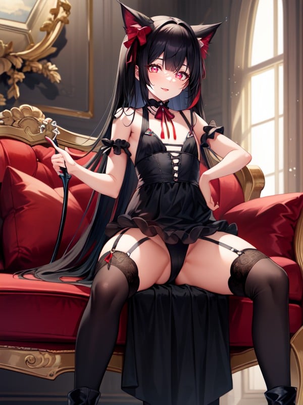 Pink Lip Color, Rory Mercury From Gate, One Hand On The Hip One Hand With The Index Finger Pointing Up Hentai AI Porn