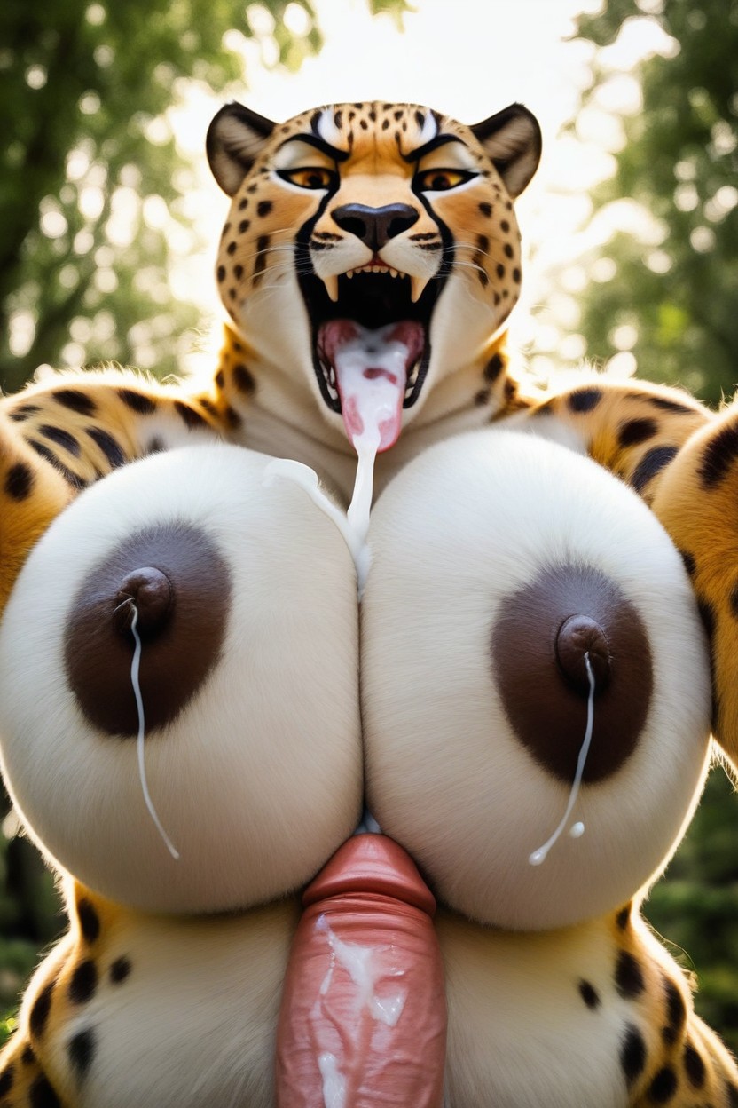 Realistic Sperm, Dark Nipples, Orgasm Furry AI Porn