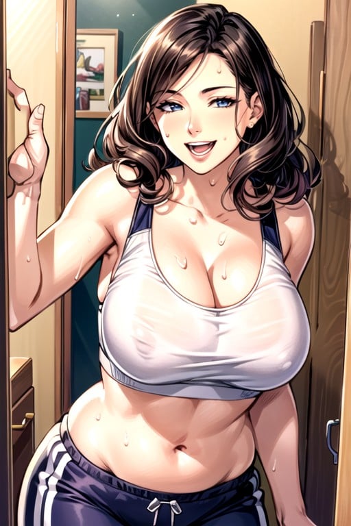 Sweat Pants, Thick, Sport Bra Hentai AI Porn