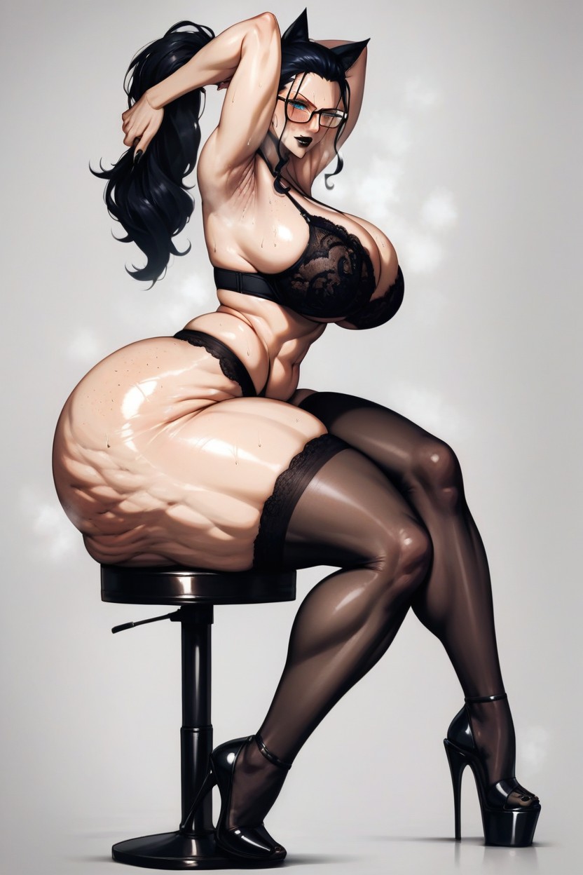 Thick Thighs, Big Breasts, Big Hips And Curvy Line Hentai AI Porn