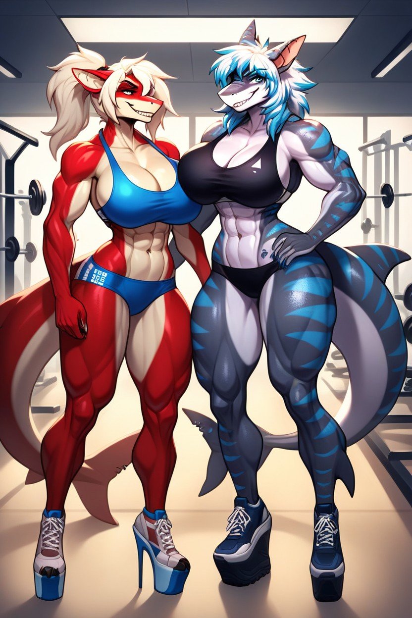 Muscular, Muscular, Massive Breast Furry AI Porn