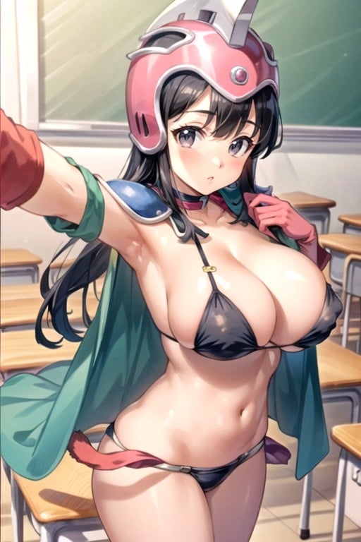 Big Breast, Cat Ears, Red Skirt Shemale AI Porn