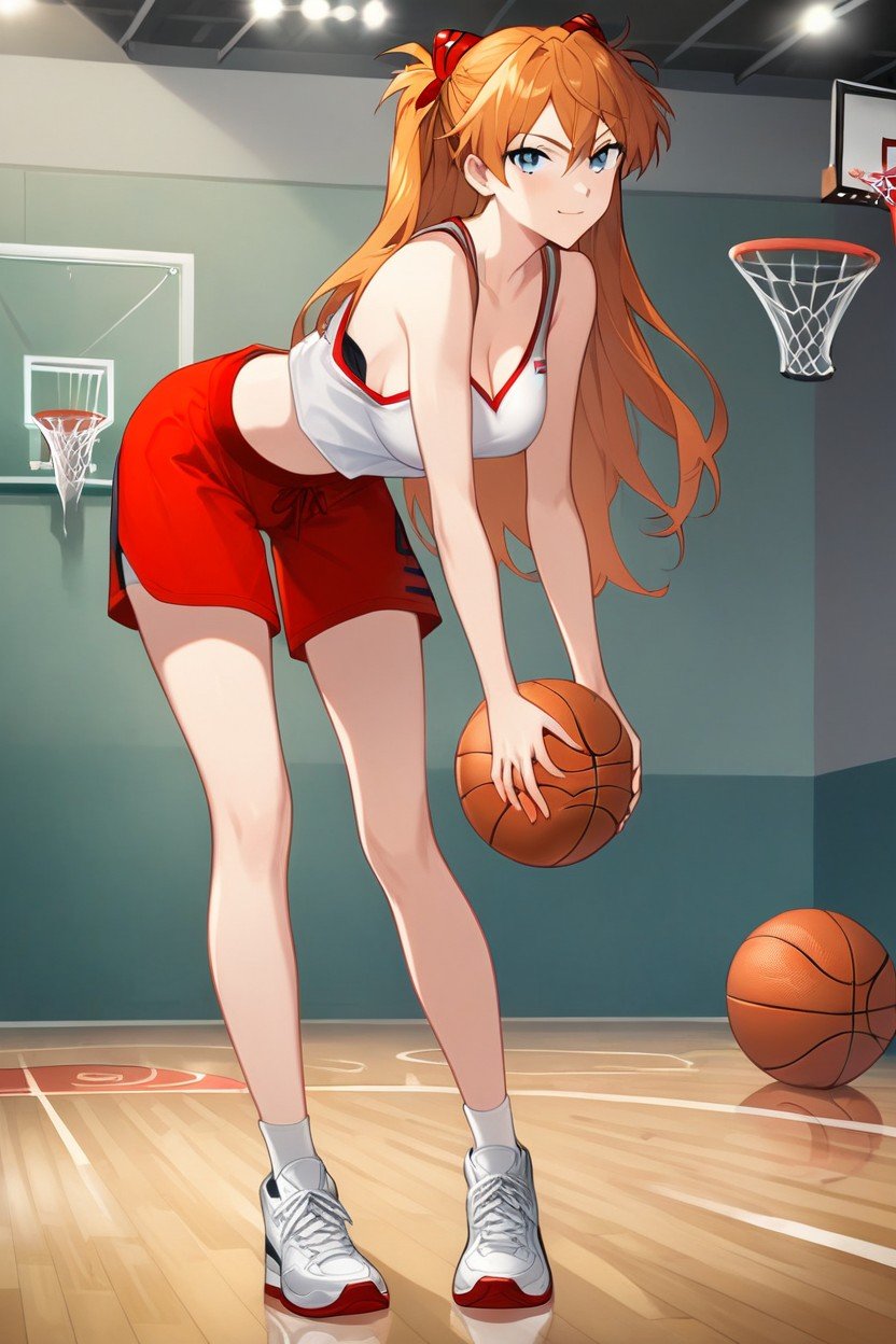 Her Knees Bented A Bit, Basketball Outfit Woman, Accurate AnatomyPorno AI