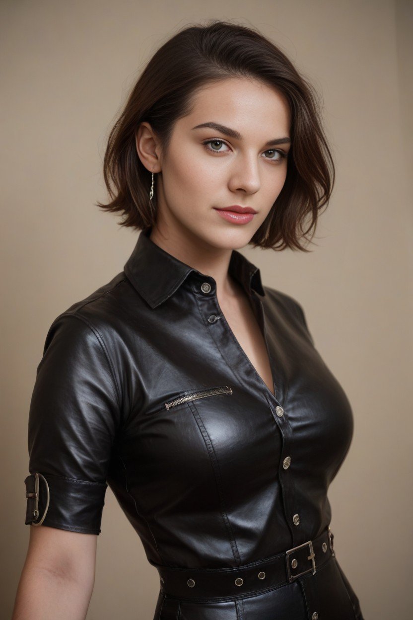 小姐姐, French Brunette, Leather Collared BlouseAI獸人黃片