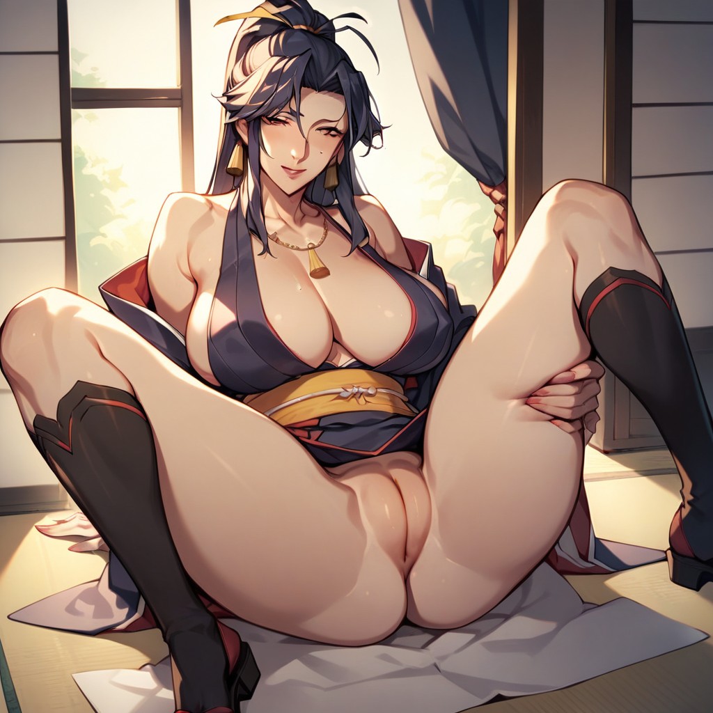 Spreading Her Legs, Cleft Of Venus, Akeno Himejima Furry AI Porn