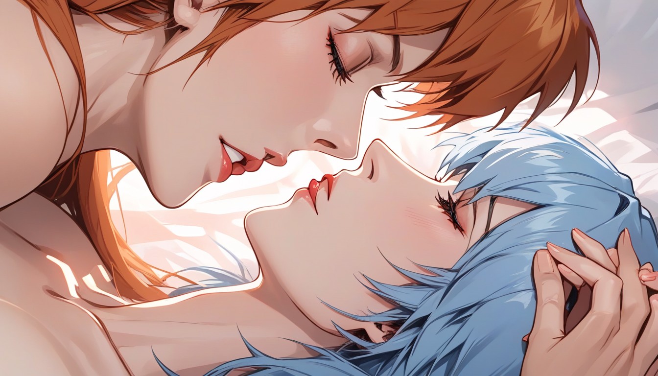 Крупный План, Blue Haired Ayanami Rei, Romantic ИИ порно