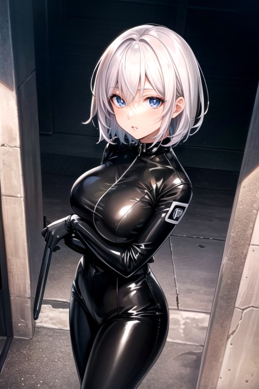 Latex Suit, New York, Very Short Hair AI Porn