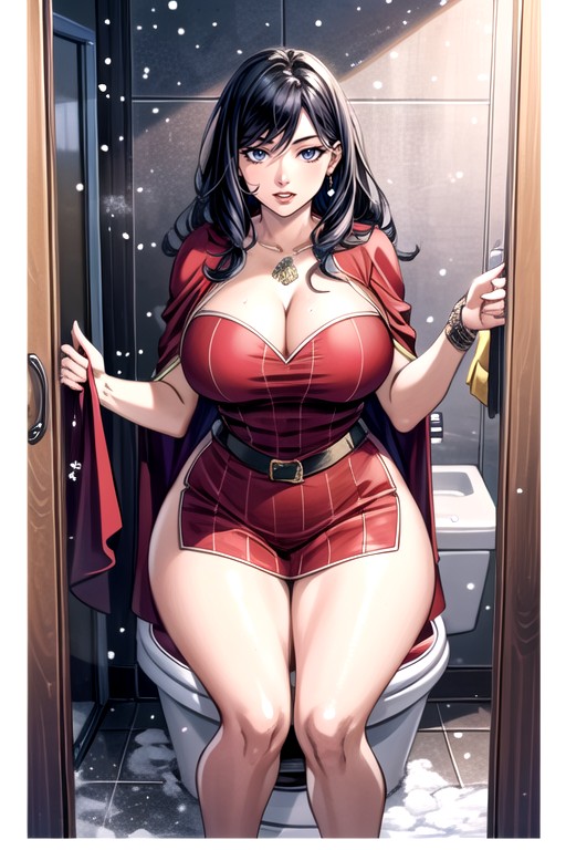 20s, Snowing, Bathroom Hentai AI Porn