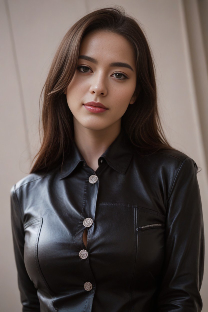 All Buttons Closed, Collared Leather Shirt, 18AI 포르노