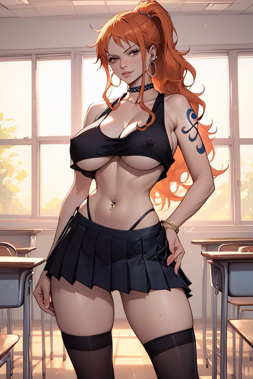 Hot Woman, Choker, Classroom AI Porn