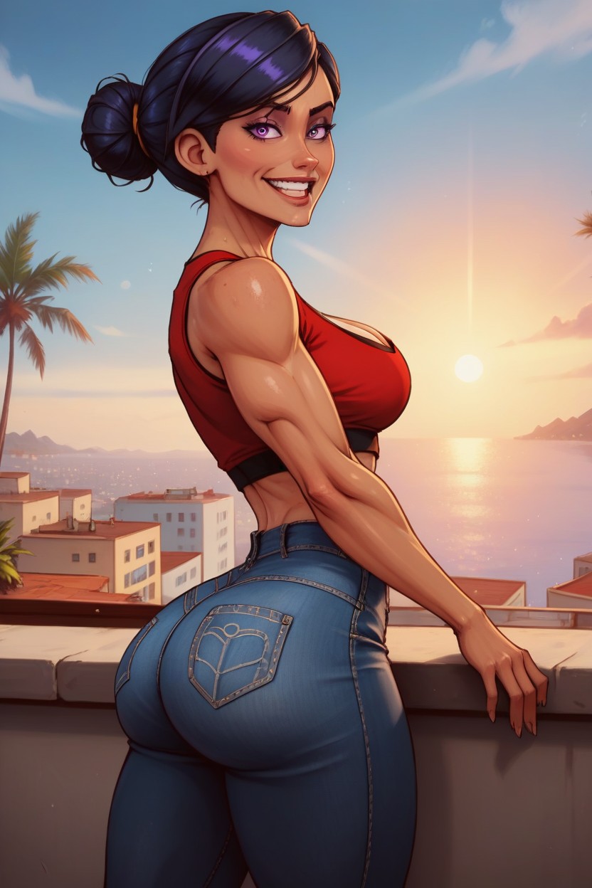 Hair Bun, Highly Detailed Face, Highly Detailed Skin And Eyes AI Porn