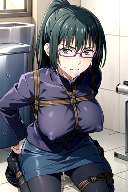 Toilet, Office Pants, Pee On Mouth Hentai AI Porn